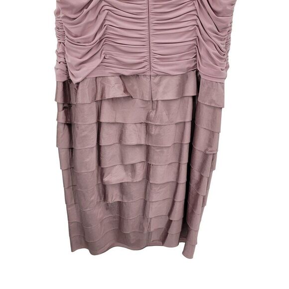 Adrianna Papell Plus Sz 22W Mauve Pink Tiered Ruffle Layered Cocktail Dress 2pc - Picture 10 of 13